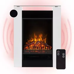 Studio 5 Elektrokamin mit Flammenillusion, 1800W, Fernbedienung, Weiß, Klarstein