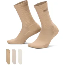 Nike Everyday Elevated Crew-Socken 3er Pack Beige/Mehrfarbig 42-46