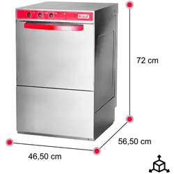 Romux® Gläserspülmaschine 40x40 cm mit integrierte Reinigerpumpe und Klarspülerpumpe | Professionelle Gläserspülmaschine für die Gastronomie