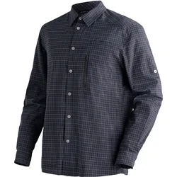 Funktionshemd MAIER SPORTS "Mats L/S", Herren, Gr. 52, Normalgrößen, grau, 97% Polyester, 3% Elasthan, Langarm, Hemden, langarm Herrenhemd für Wandern, Reise und Freizeit
