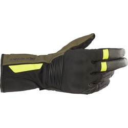 Alpinestars Denali Aerogel Drystar Motorradhandschuh, schwarz-grün-gelb, Größe S für Männer