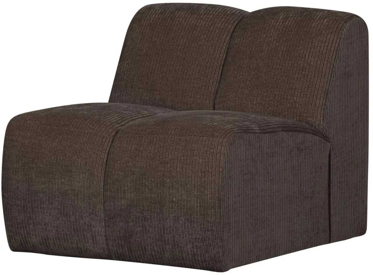 Modulsofa Mojo Flachcord, modernes Einzel-Element, Braun, luxuriöser Jacquard-Stoff