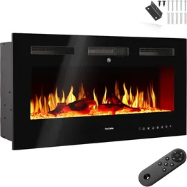 Tectake Elektrokamin Luci Schwarz