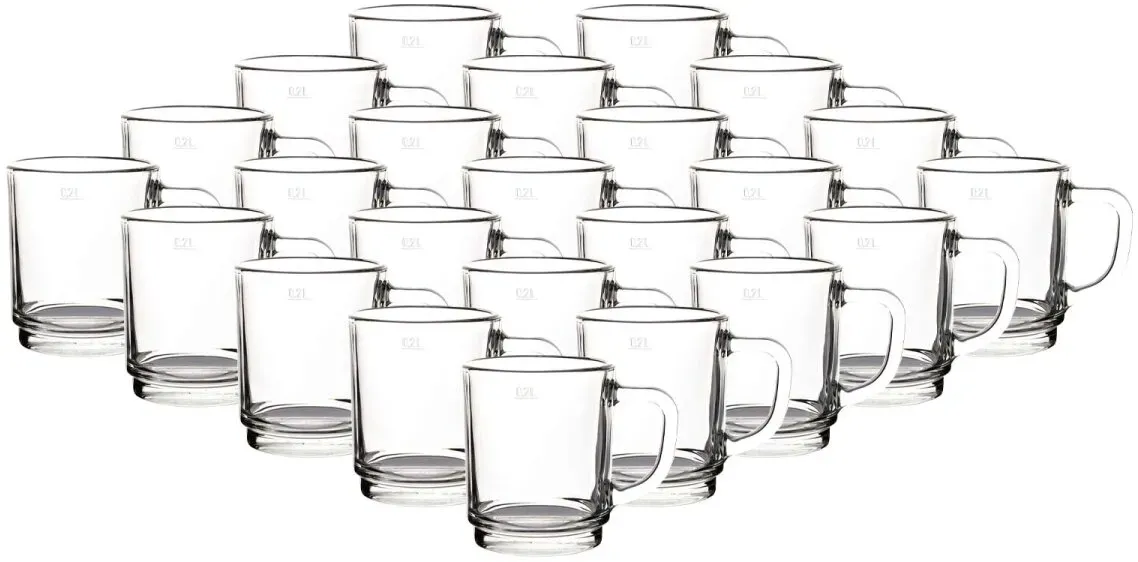 Van Well Glühweinbecher Glasbecher 0,2l geeicht 24er Set