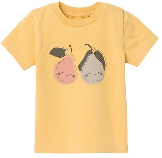 name it - T-Shirt NBNOPEAR HAPPY PEARS in rattan, Gr.74