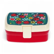 Rex London Lunchbox mit herausnehmbaren Fach Ladybird Marienkäfer-Motiv, Snack Obst Behälter Dose Box