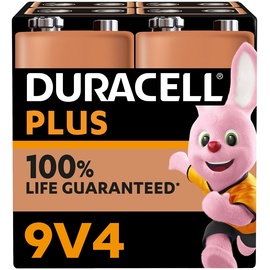Duracell Plus 9V Block-Batterie Alkali-Mangan 9V 4St.
