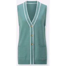 Casual Looks Strickweste CASUAL LOOKS, Damen, Gr. 36, grün (jade), 100% Polyester, unifarben, Westen Strickweste