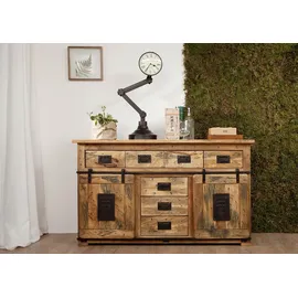 Massivmoebel24 Sideboard 150 x 90 x 45 cm Beige / Braun