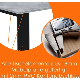 AKKE Esstisch Küchentisch Esszimmertisch Beton 70x50cm