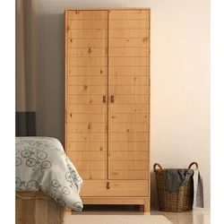 Massivholzschrank in Kieferfarben 180 cm hoch - 75 cm breit