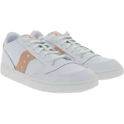 Saucony Jazz Court Damen Turnschuhe Echtleder mit EVA Zwischensohle S60759-8 Weiß/Rosa - 36