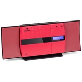 auna V-20 Kompaktanlage - Stereoanlage mit CD-Player und DAB+ Tuner, Mini HiFi Anlage mit UKW-Empfänger, Bluetooth, NFC, USB, MP3, AUX, Fernbedienung, LED-Display, Wandmontage möglich, rot