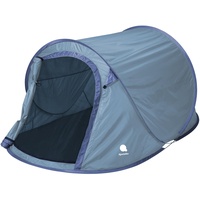 Pop Up Wurfzelt blau 220 x 120 cm - 2 Personen - Sofortzelt für Trekking und Camping - Automatisches Sofortzelt Einhandzelt Trekking Camping Zelt inklusive Heringe + Spannseile wasserdicht