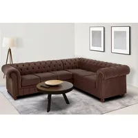 OTTO home Chesterfield Eckcouch Leder 2-Sitzer Braun