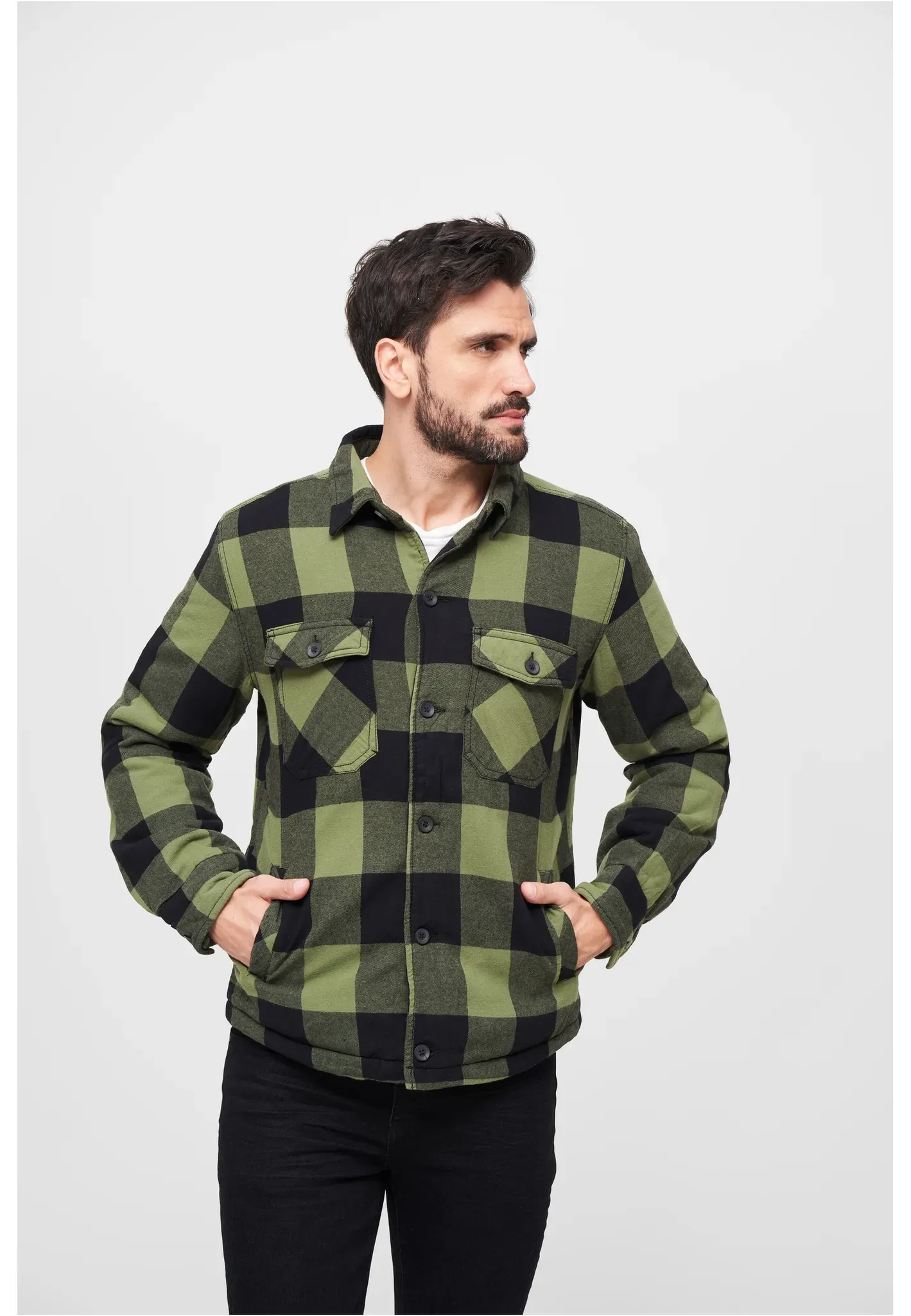 Anorak BRANDIT "Brandit Herren Lumberjacket" Gr. XXL, grün (black/olive) Herren Jacken