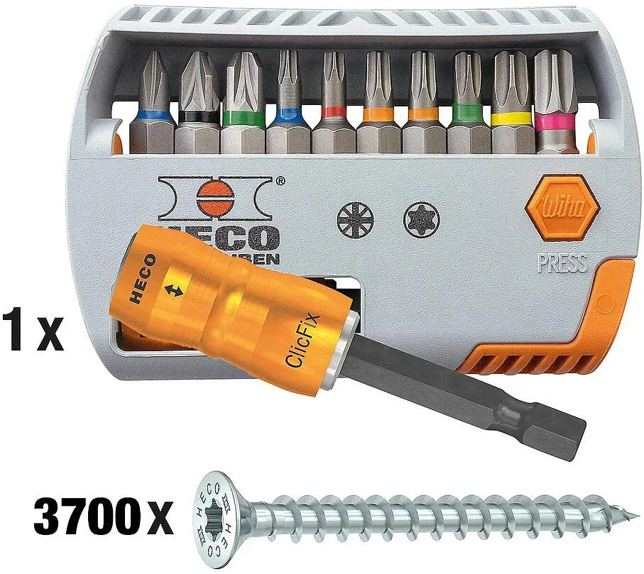 Profi-Set ''Schreiner'' HECO-TOPIX-plus, Senkkopfschrauben 3711-teilig