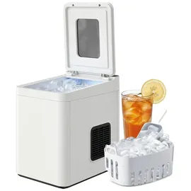 Homcom Eiswürfelmaschine, 12 kg 24 Std., 9 Eiswürfel in 7 Minuten, 2 Größen - Weiß