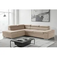 Ecksofa SIT & MORE "Valentine L-Form, B: 272 cm", braun (café), B:272cm H:73cm T:226cm, 100% Polyester;Luxus-Kunstleder/Struktur (88% Polyester, 12% Polyamid), Sofas, Ecksofa, mit Arm- & Kopfteilverstellung, optional mit Bettfunktion, Topseller