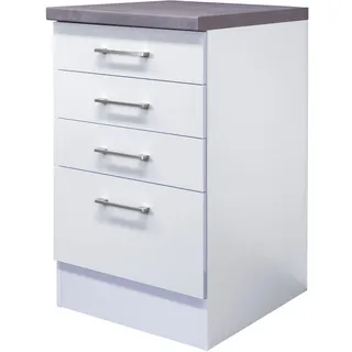 Flex-Well Exclusiv Schubkasten-Unterschrank Joelina 50 cm Weiß