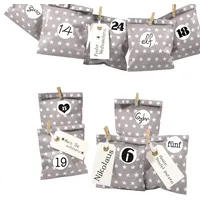 Frau Wundervoll DIY Adventskalender zum Befüllen Bescherung, Papiertueten flach