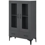 [en.casa] Vitrine Søndersø 70 x 31 x 115 cm Dunkelgrau