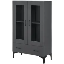 [en.casa] Vitrine Søndersø 70 x 31 x 115 cm Dunkelgrau