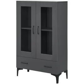 [en.casa] Vitrine Søndersø 70 x 31 x 115 cm Dunkelgrau