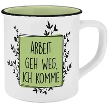 Geda Labels Tasse Arbeit geh weg 0,4 l Grün
