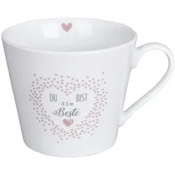 Krasilnikoff Happy Cup Tasse mit Henkel Du bist die Beste, 400 ml
