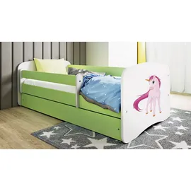 raumhirsch furniture Kinderbett Einhorn 80 x 180 cm Holzwerkstoff grün