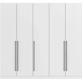 Rauch Kleiderschrank RAUCH "Drehtürenschrank Schrank Garderobe Wäscheschrank Schlafzimmer AVOLA", weiß (alpinweiß), B:226cm H:229cm T:54cm, Holzwerkstoff, Schränke, Kleiderschrank, mit hochwertigen Stangengriffen in Schwarz aus Metall MADE IN GERMANY, Topseller