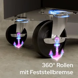 Arebos Werkzeugwagen Stahl 660 mm schwarz leer