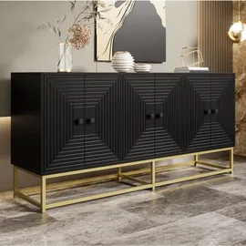 modfu Kommode 160 x 75,5 x 38 cm Schwarz