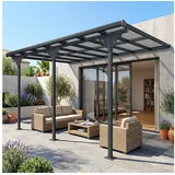Outsunny Pergola 4 x 3 m grau