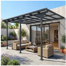Outsunny Pergola 4 x 3 m grau