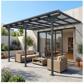 Outsunny Pergola 4 x 3 m grau