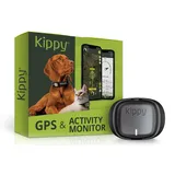 Kippy – GPS Tracker Halsband Evo für Hunde und Katzen – Gesundheits- und Aktivitäts-Tracker – GPS Tracker Katze, Hund – Wasserdichter GPS Tracker – Ortungsgerät mit Sofortalarm und Led – Grau