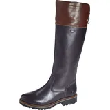 Hochschaftstiefel - Nachtschwarz / Braun Glattleder Größe: 40 Normal - Schwarz