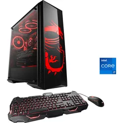 CSL Gaming-PC "Hydrox V27525 MSI Dragon Advanced Edition", schwarz, Microsoft Windows 11 Home (64 Bit), 16 GB RAM 1000 GB SSD, Computer