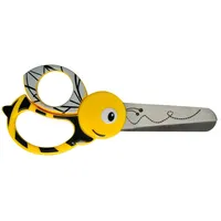 Fiskars Kinder-Tierschere mit Bienen-Motiv, Ab 4 Jahren, Länge: 13 cm, Für Rechts- und Linkshänder, Rostfreie Stahl-Klinge/Kunststoff-Griffe, Gelb, 1003747