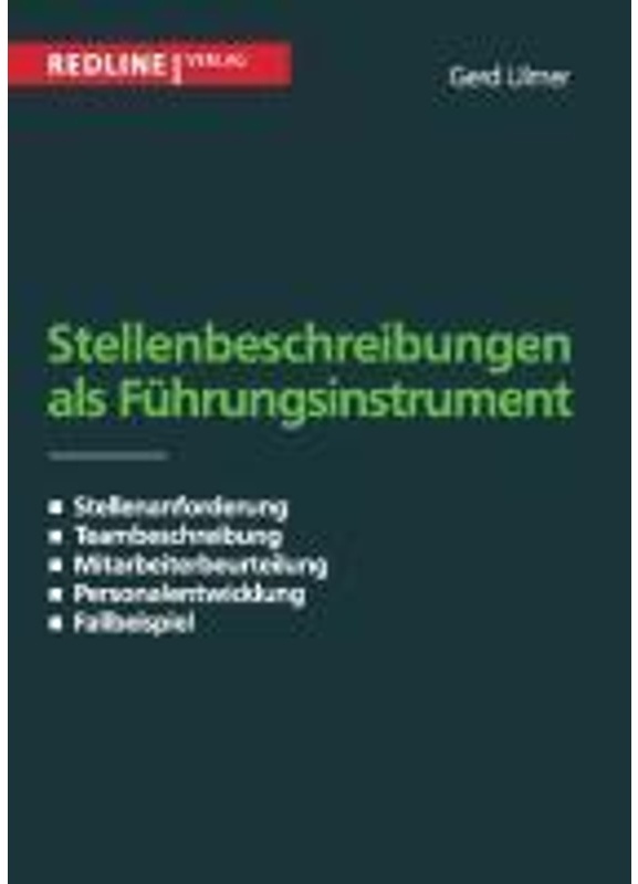Stellenbeschreibung Als Führungsinstrument - Gerd Ulmer, Kartoniert (TB)