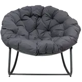 Dekoleidenschaft Relaxsessel Polyester 105 x 75 x 105 cm Grau mit Kissen
