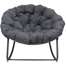 Dekoleidenschaft Relaxsessel Polyester 105 x 75 x 105 cm Grau mit Kissen