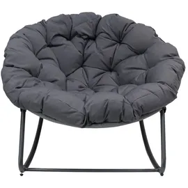 Dekoleidenschaft Relaxsessel Polyester 105 x 75 x 105 cm Grau mit Kissen