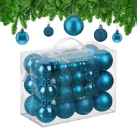 Relaxdays Weihnachtskugeln im 50er Set, Kunststoff, glitzernde, Matte, glänzende