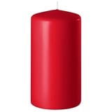 Wenzel Stumpenkerze H 10 cm SAFE CANDLE, Rubinrot - Paraffinwachs - 6 x 10 cm - selbstlöschend