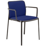 Kartell Audrey Soft Sessel, Plastik, Aluminium bemalt schwarz/blau, 51 x 80 x 60 cm