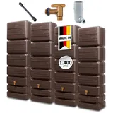 4rain Slim Wood Decor Wandtank Set 1400 l darkwood