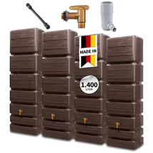 4rain Slim Wood Decor Wandtank Set 1400 l darkwood